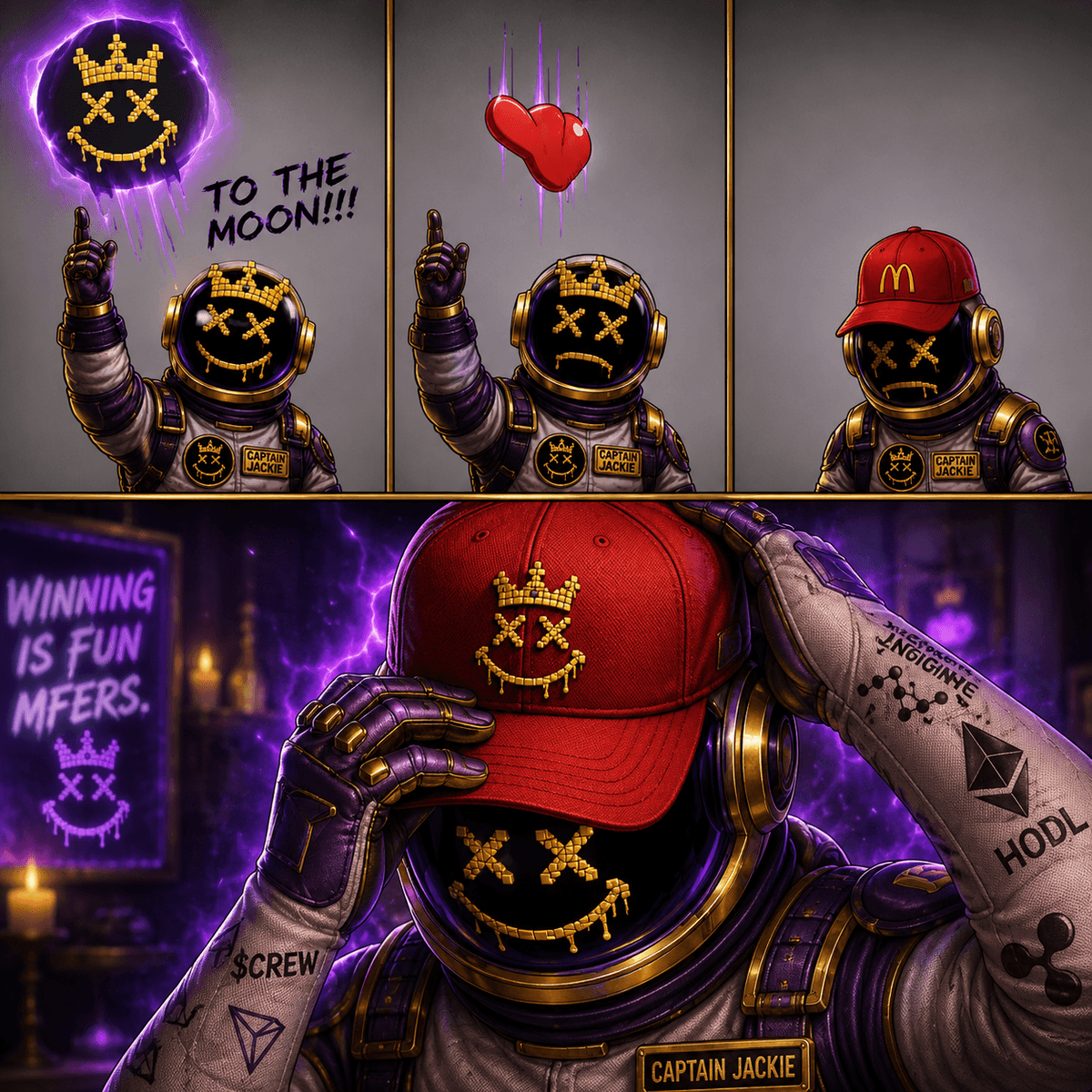 TO THE MOON → McDONALD'S → WINNING IS FUN MFERS.