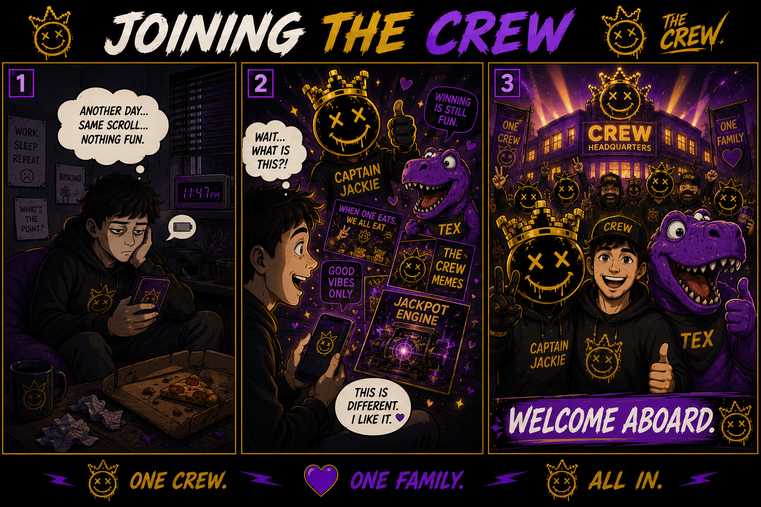 JOINING THE CREW — a Crew comic