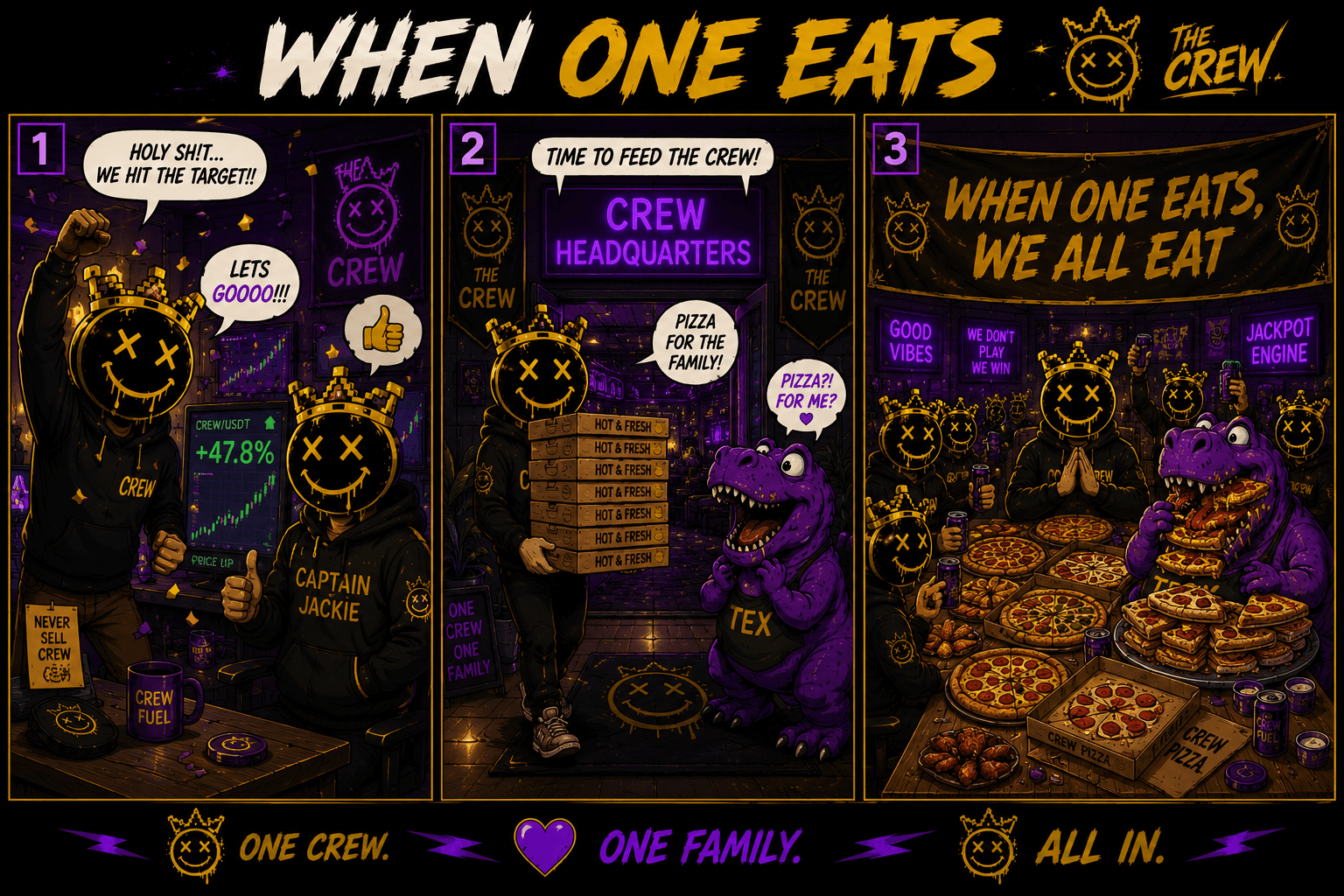 WHEN ONE EATS — a Crew comic